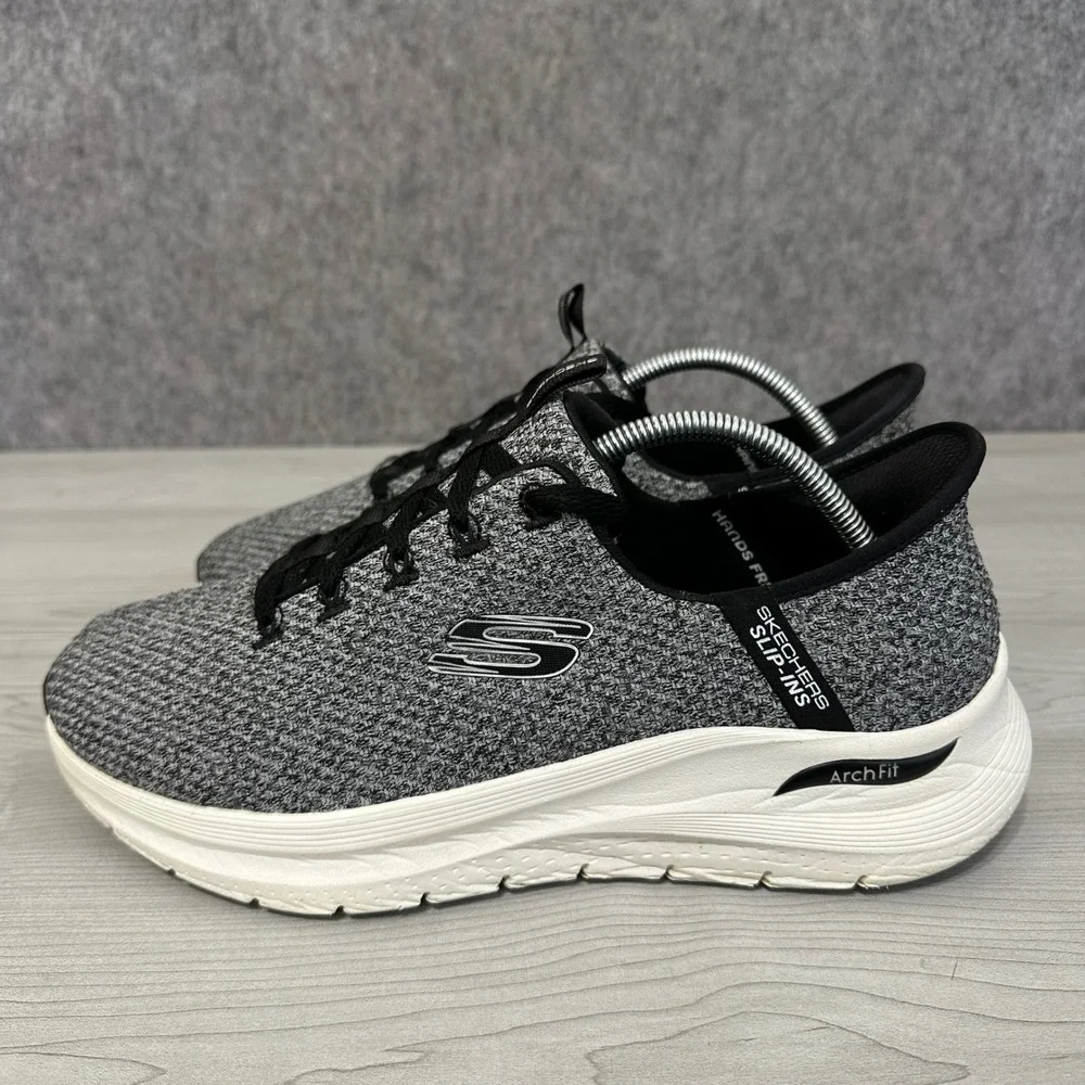 Skechers Arch Fit 2.0 Look Ahead Mens 10 Gray Hands Free Slip-Ins Sneakers